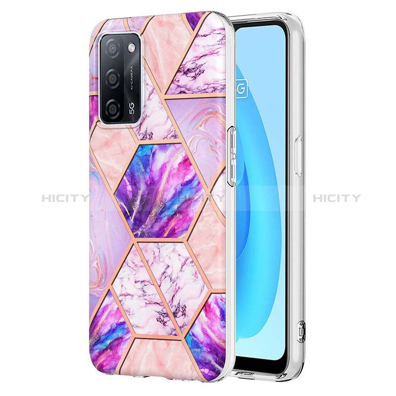 Coque Silicone Motif Fantaisie Souple Couleur Unie Etui Housse Y01B pour Oppo A56 5G Violet Clair Plus