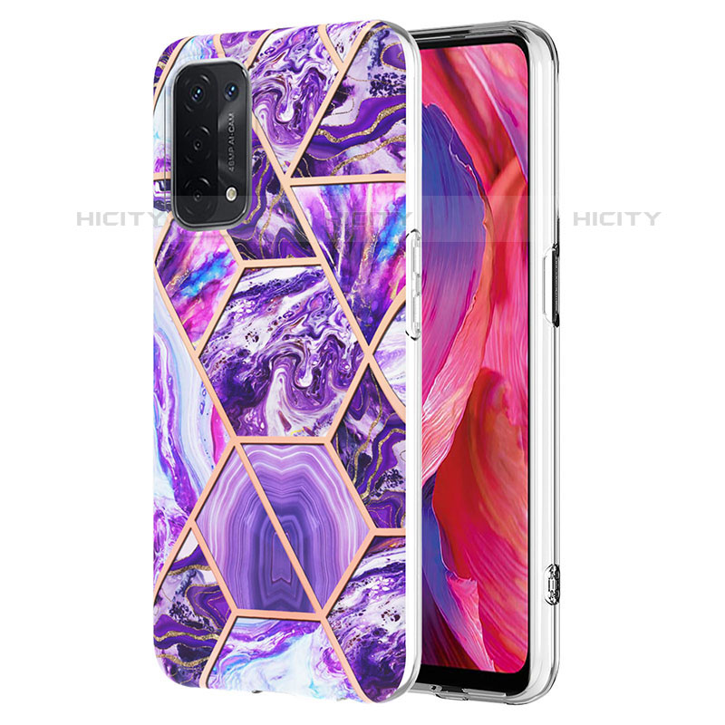 Coque Silicone Motif Fantaisie Souple Couleur Unie Etui Housse Y01B pour Oppo A93 5G Violet Plus