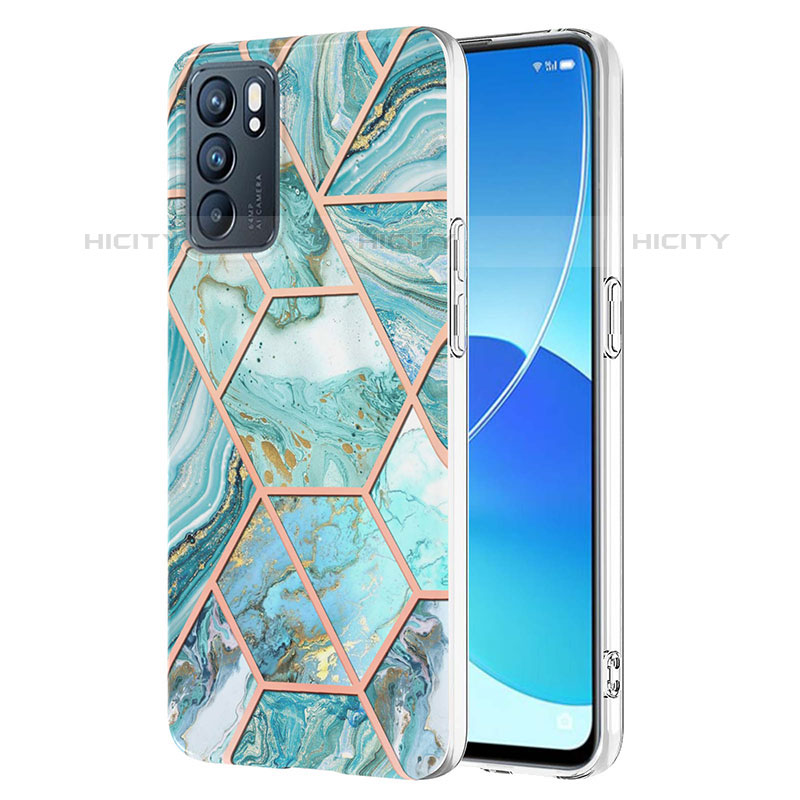 Coque Silicone Motif Fantaisie Souple Couleur Unie Etui Housse Y01B pour Oppo Reno6 5G Pastel Vert Plus