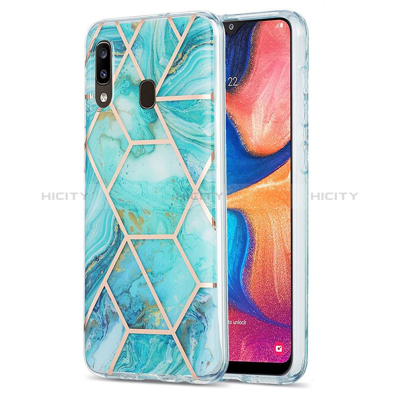 Coque Silicone Motif Fantaisie Souple Couleur Unie Etui Housse Y01B pour Samsung Galaxy A20 Pastel Vert Plus