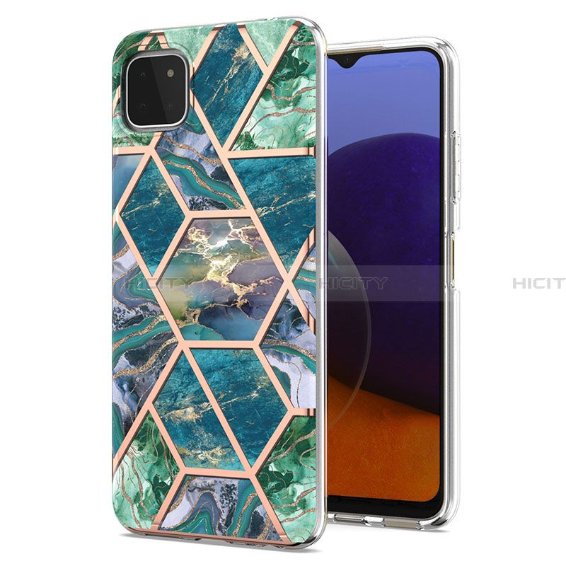 Coque Silicone Motif Fantaisie Souple Couleur Unie Etui Housse Y01B pour Samsung Galaxy A22 5G Vert Nuit Plus