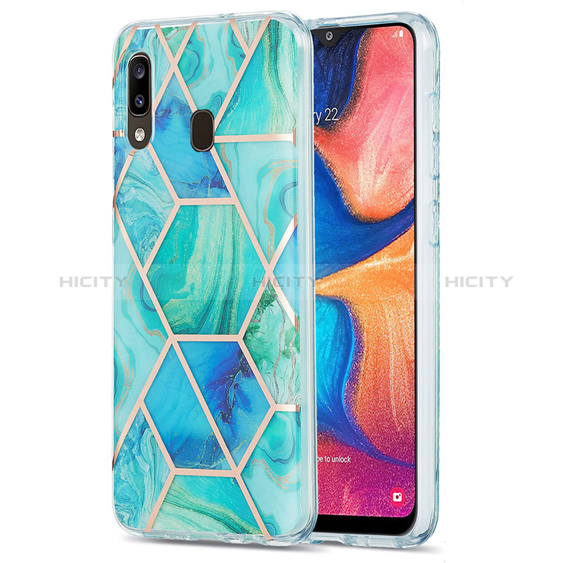 Coque Silicone Motif Fantaisie Souple Couleur Unie Etui Housse Y01B pour Samsung Galaxy A30 Vert Plus