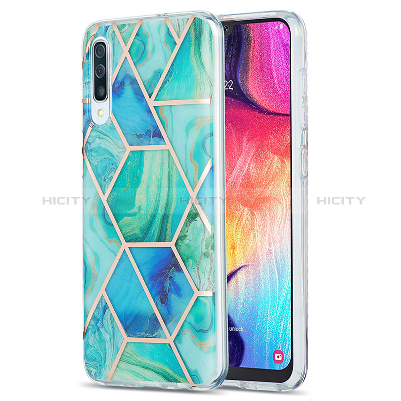 Coque Silicone Motif Fantaisie Souple Couleur Unie Etui Housse Y01B pour Samsung Galaxy A50S Vert Plus