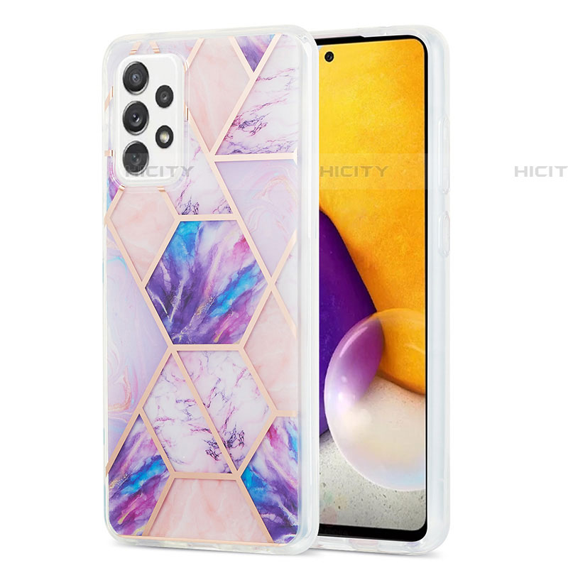 Coque Silicone Motif Fantaisie Souple Couleur Unie Etui Housse Y01B pour Samsung Galaxy A72 4G Violet Clair Plus