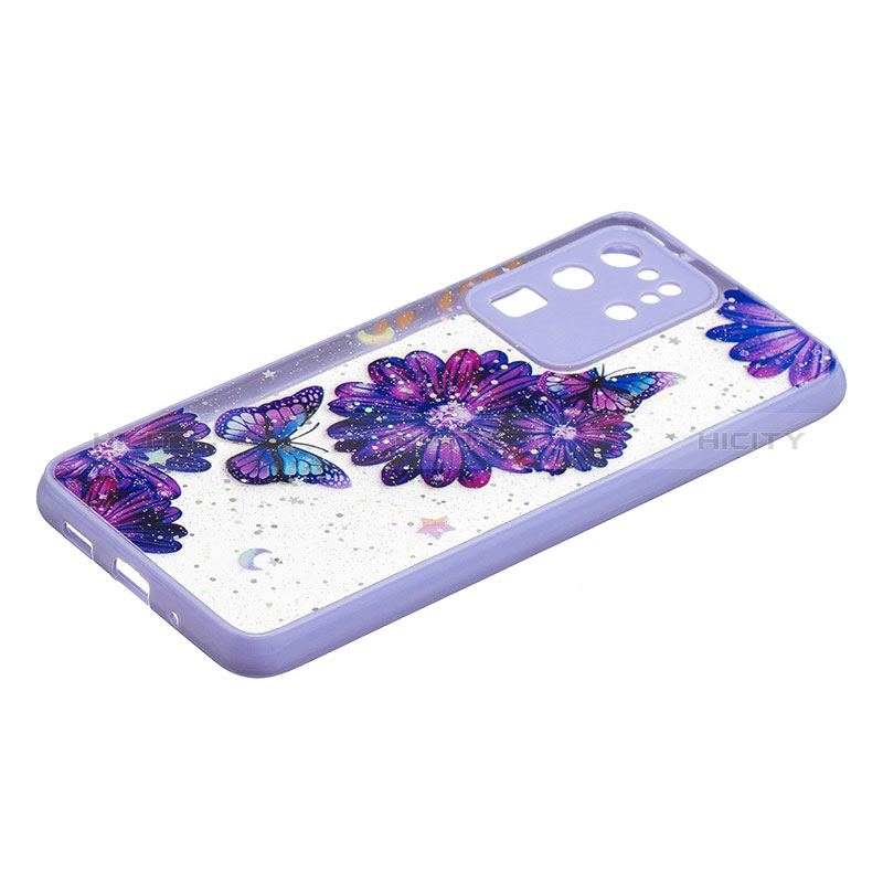 Coque Silicone Motif Fantaisie Souple Couleur Unie Etui Housse Y01X pour Samsung Galaxy S20 Ultra 5G Violet Plus