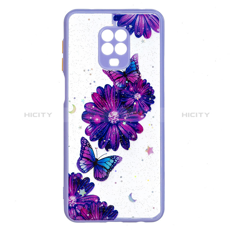 Coque Silicone Motif Fantaisie Souple Couleur Unie Etui Housse Y01X pour Xiaomi Poco M2 Pro Violet Plus