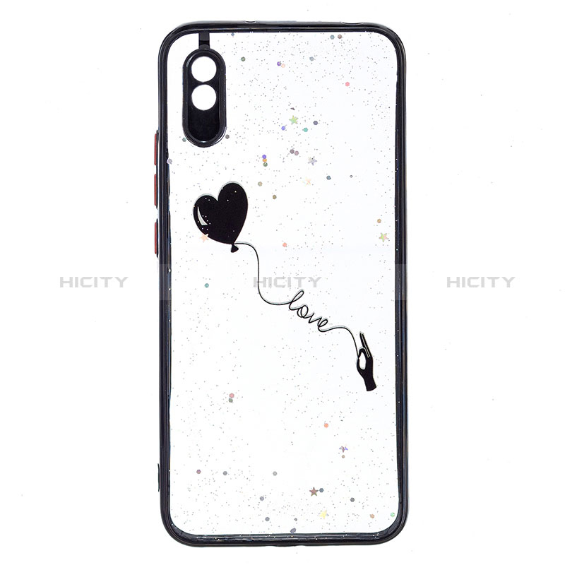 Coque Silicone Motif Fantaisie Souple Couleur Unie Etui Housse Y01X pour Xiaomi Redmi 9A Noir Plus