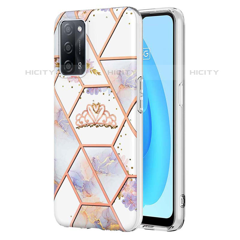 Coque Silicone Motif Fantaisie Souple Couleur Unie Etui Housse Y02B pour Oppo A55 5G Gris Plus