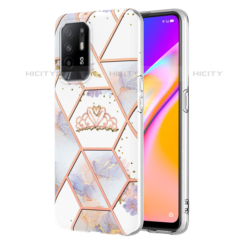 Coque Silicone Motif Fantaisie Souple Couleur Unie Etui Housse Y02B pour Oppo A94 5G Gris Plus