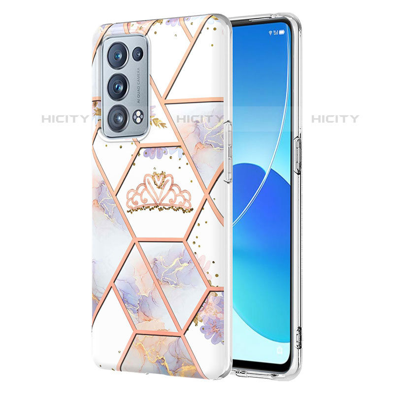 Coque Silicone Motif Fantaisie Souple Couleur Unie Etui Housse Y02B pour Oppo Reno6 Pro 5G Gris Plus