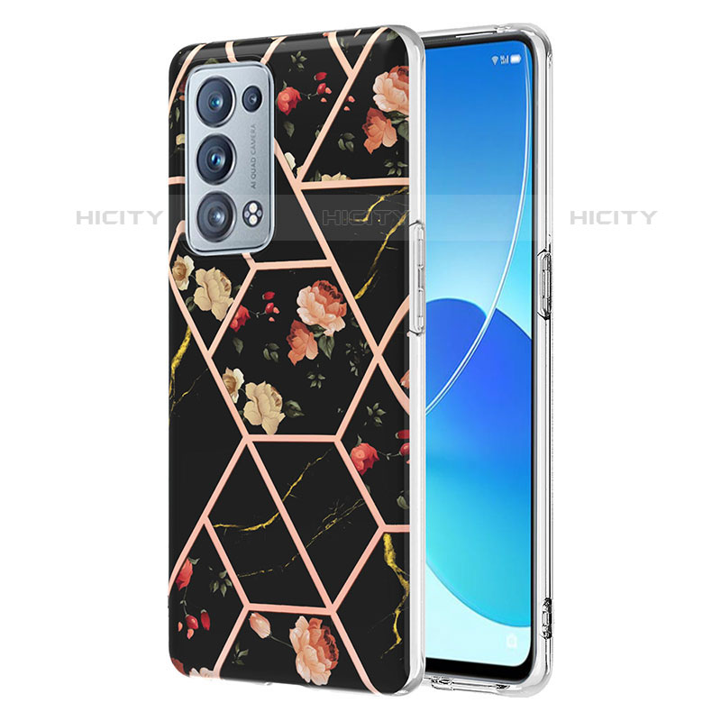 Coque Silicone Motif Fantaisie Souple Couleur Unie Etui Housse Y02B pour Oppo Reno6 Pro 5G Noir Plus