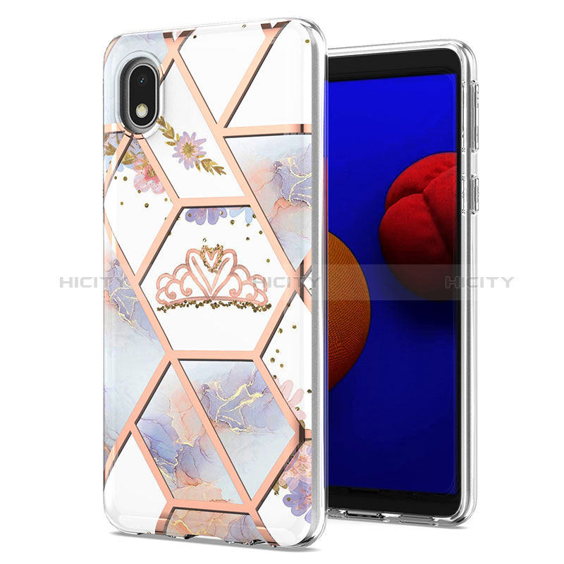 Coque Silicone Motif Fantaisie Souple Couleur Unie Etui Housse Y02B pour Samsung Galaxy A01 Core Plus