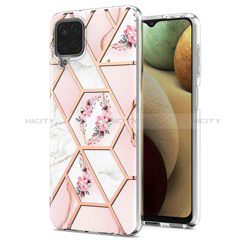 Coque Silicone Motif Fantaisie Souple Couleur Unie Etui Housse Y02B pour Samsung Galaxy A12 5G Rose Plus