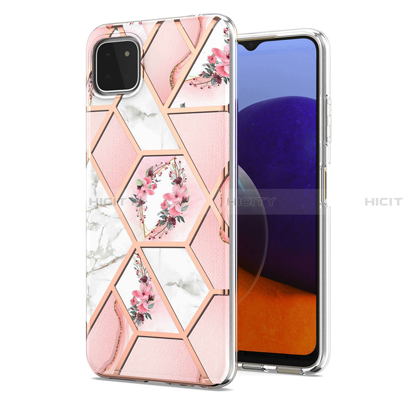 Coque Silicone Motif Fantaisie Souple Couleur Unie Etui Housse Y02B pour Samsung Galaxy A22 5G Rose Plus