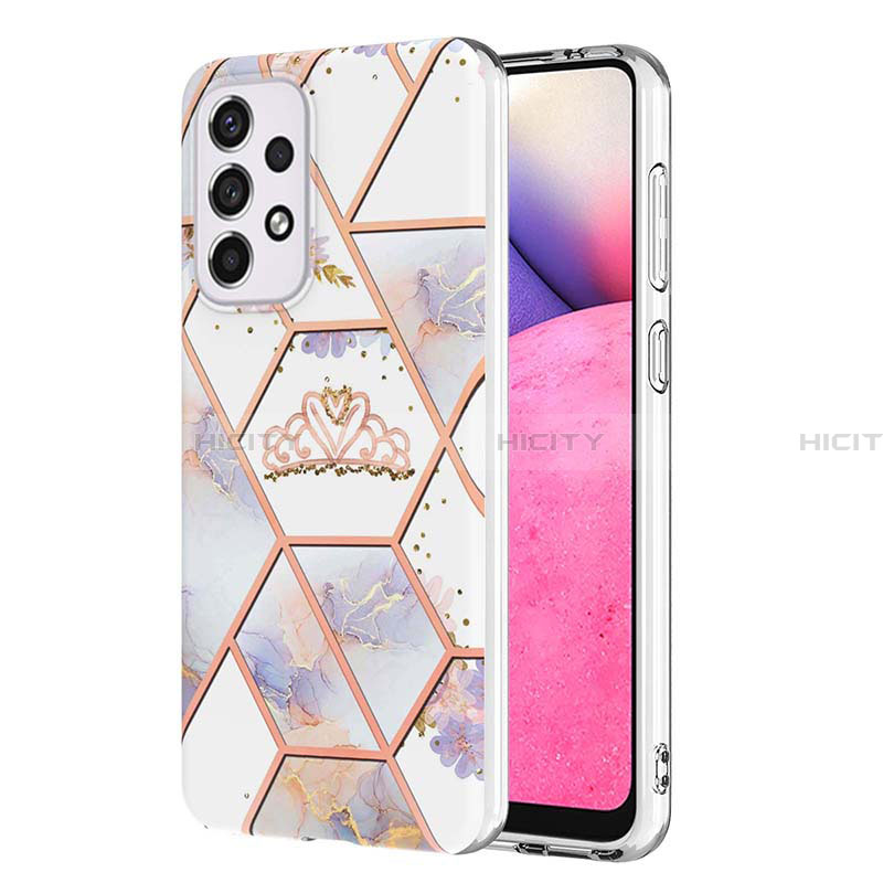 Coque Silicone Motif Fantaisie Souple Couleur Unie Etui Housse Y02B pour Samsung Galaxy A33 5G Gris Plus