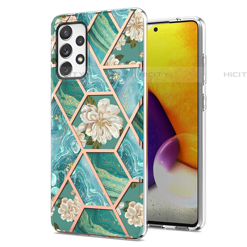 Coque Silicone Motif Fantaisie Souple Couleur Unie Etui Housse Y02B pour Samsung Galaxy A72 4G Vert Plus