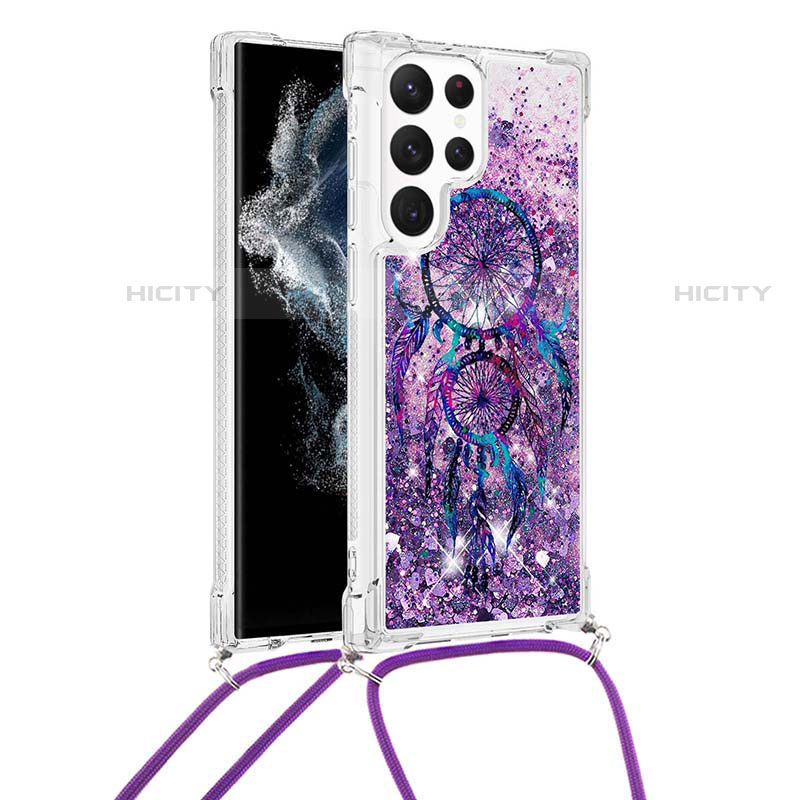 Coque Silicone Motif Fantaisie Souple Couleur Unie Etui Housse Y02B pour Samsung Galaxy S23 Ultra 5G Violet Plus