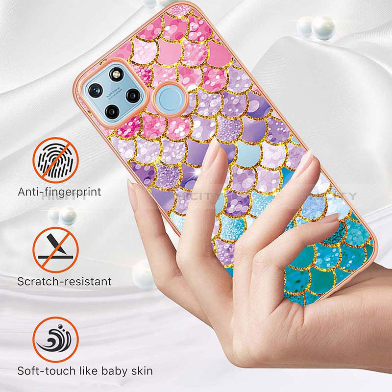 Coque Silicone Motif Fantaisie Souple Couleur Unie Etui Housse Y03B pour Realme C25Y Plus