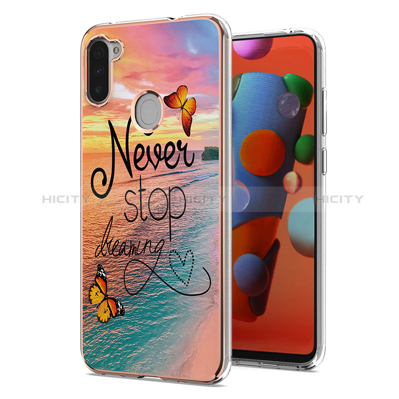 Coque Silicone Motif Fantaisie Souple Couleur Unie Etui Housse Y03B pour Samsung Galaxy A11 Plus