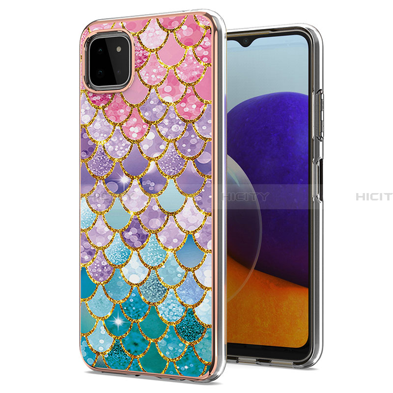 Coque Silicone Motif Fantaisie Souple Couleur Unie Etui Housse Y03B pour Samsung Galaxy A22 5G Colorful Plus