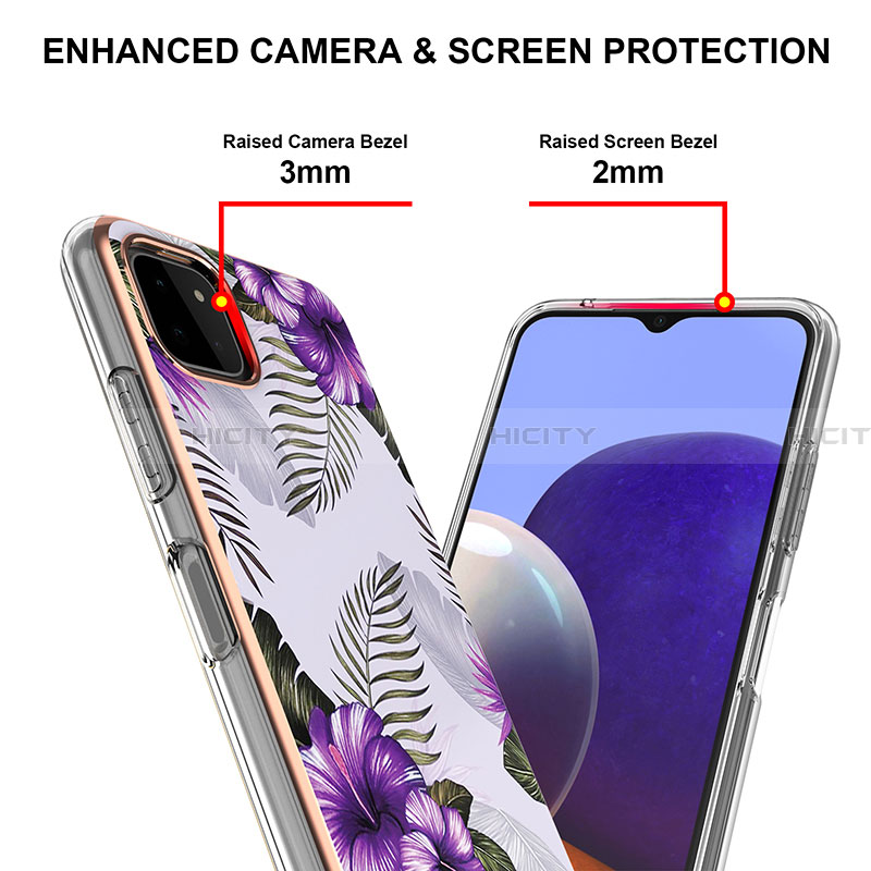 Coque Silicone Motif Fantaisie Souple Couleur Unie Etui Housse Y03B pour Samsung Galaxy A22 5G Plus