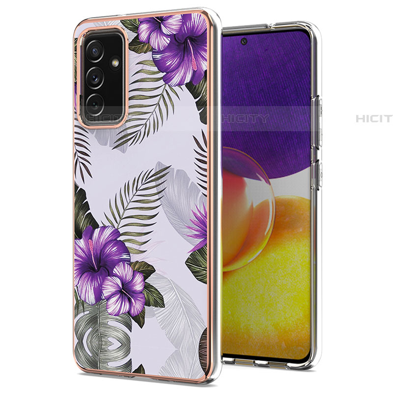 Coque Silicone Motif Fantaisie Souple Couleur Unie Etui Housse Y03B pour Samsung Galaxy A24 4G Violet Plus