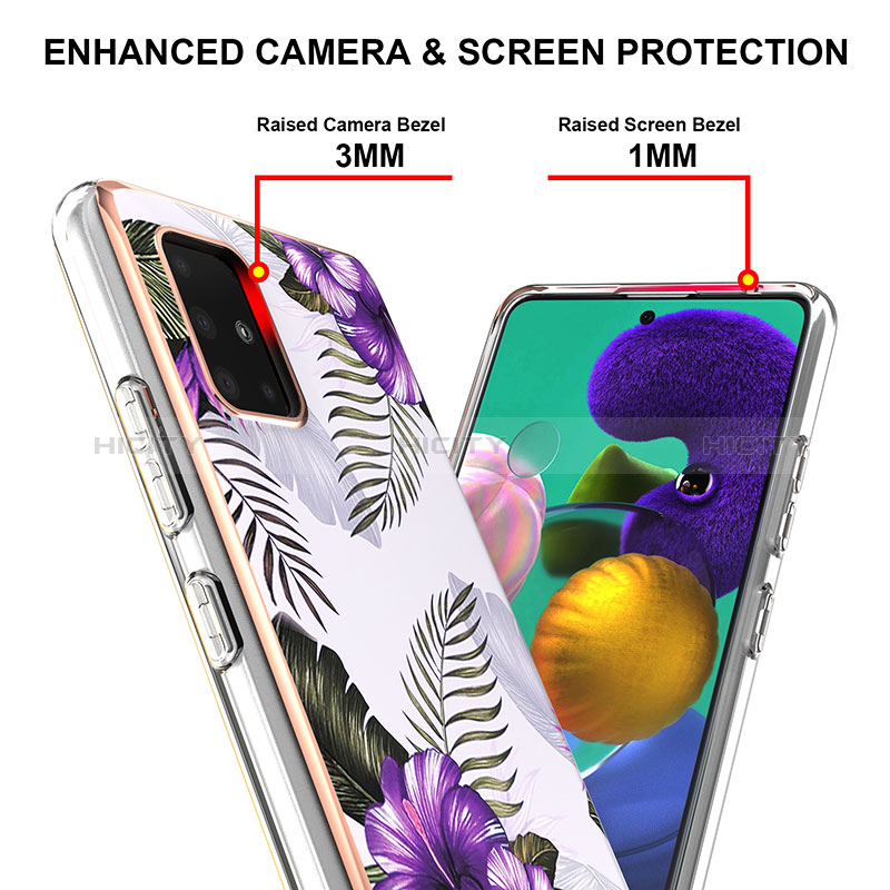 Coque Silicone Motif Fantaisie Souple Couleur Unie Etui Housse Y03B pour Samsung Galaxy A51 5G Plus