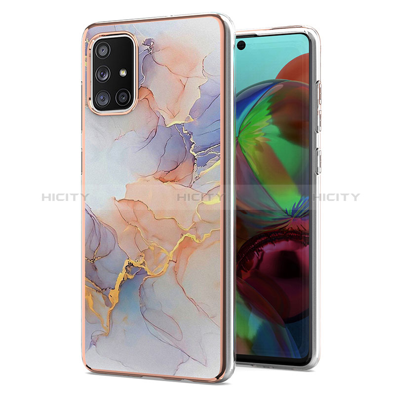 Coque Silicone Motif Fantaisie Souple Couleur Unie Etui Housse Y03B pour Samsung Galaxy A71 4G A715 Violet Clair Plus