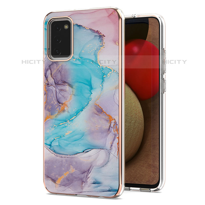 Coque Silicone Motif Fantaisie Souple Couleur Unie Etui Housse Y03B pour Samsung Galaxy M02s Bleu Plus