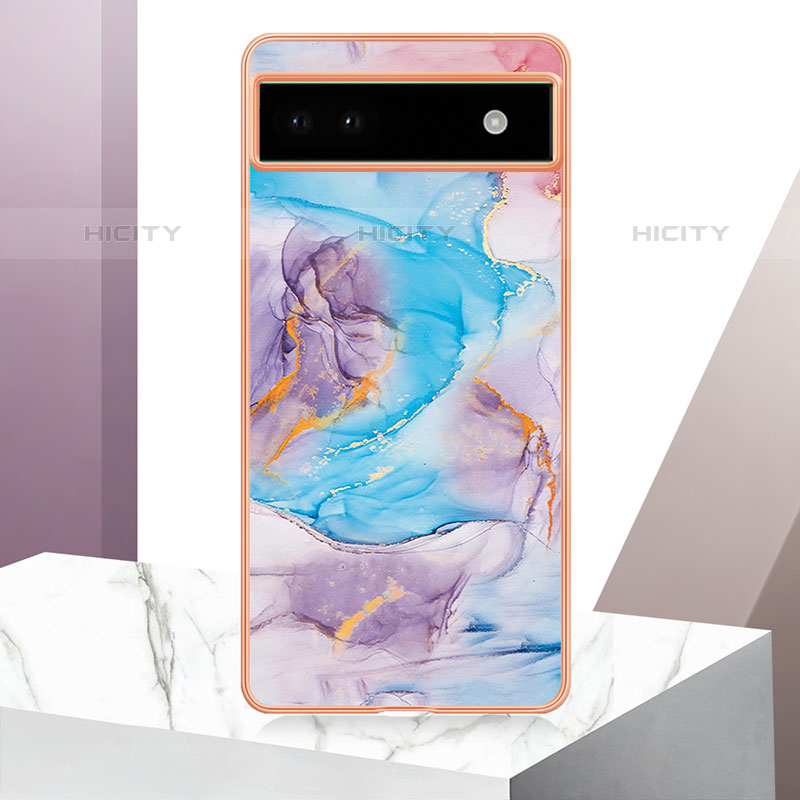 Coque Silicone Motif Fantaisie Souple Couleur Unie Etui Housse Y04B pour Google Pixel 6a 5G Bleu Plus