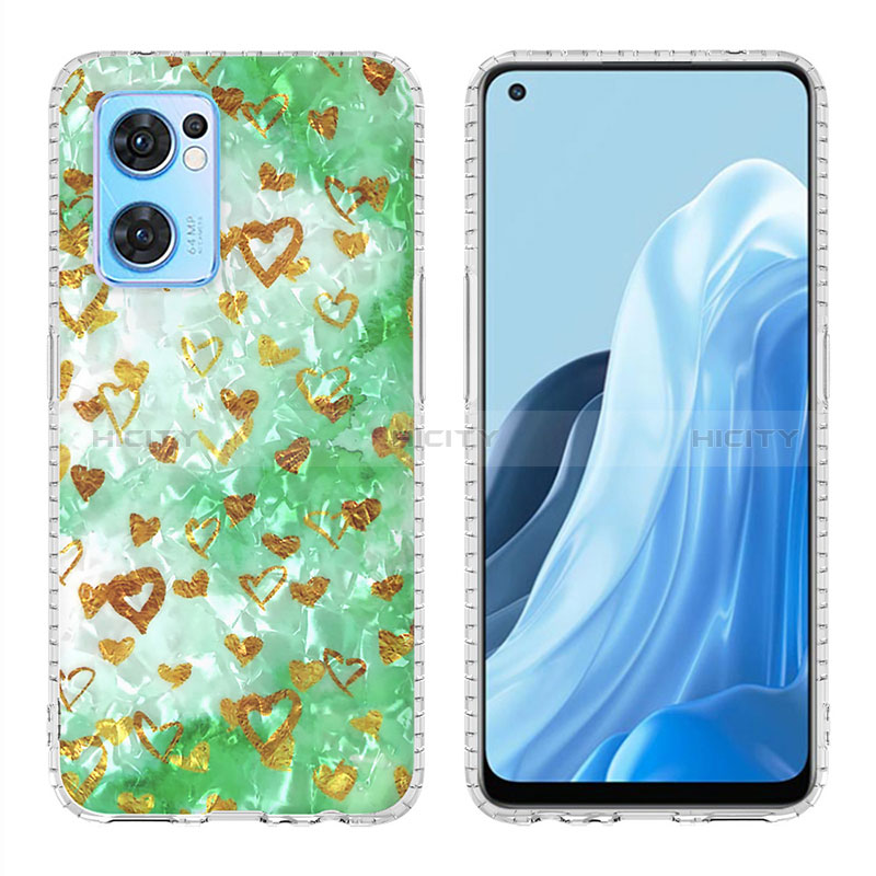 Coque Silicone Motif Fantaisie Souple Couleur Unie Etui Housse Y04B pour Oppo Find X5 Lite 5G Pastel Vert Plus