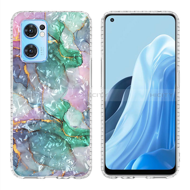 Coque Silicone Motif Fantaisie Souple Couleur Unie Etui Housse Y04B pour Oppo Find X5 Lite 5G Vert Nuit Plus