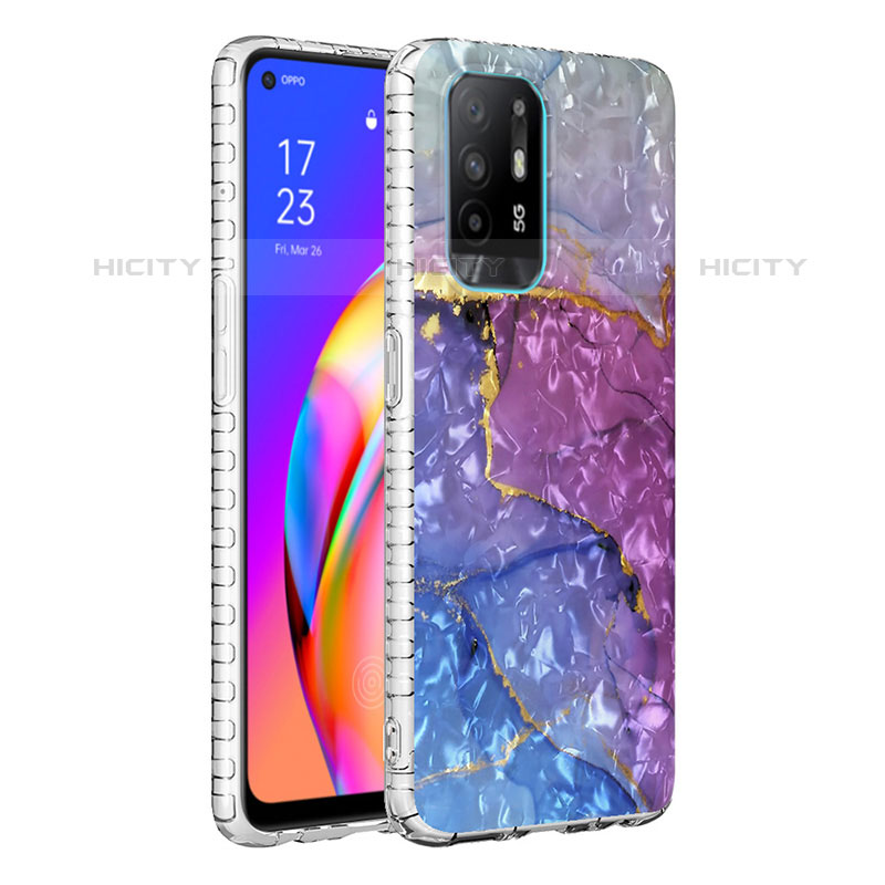 Coque Silicone Motif Fantaisie Souple Couleur Unie Etui Housse Y04B pour Oppo Reno5 F Violet Plus