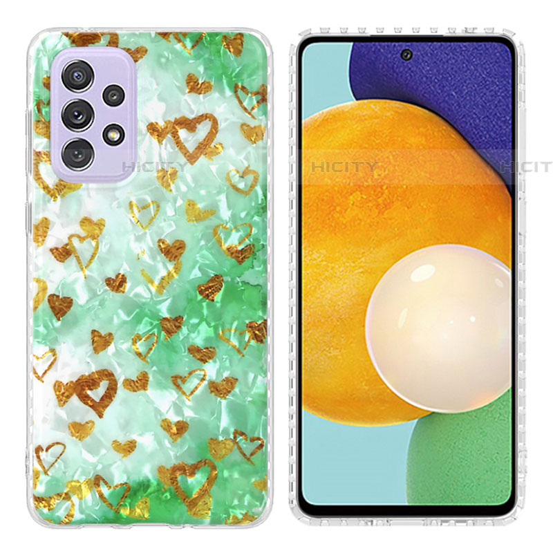 Coque Silicone Motif Fantaisie Souple Couleur Unie Etui Housse Y04B pour Samsung Galaxy A53 5G Pastel Vert Plus