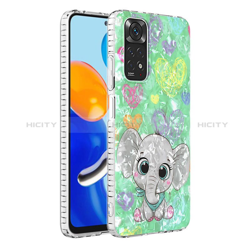 Coque Silicone Motif Fantaisie Souple Couleur Unie Etui Housse Y04B pour Xiaomi Redmi Note 11 4G (2022) Pastel Vert Plus