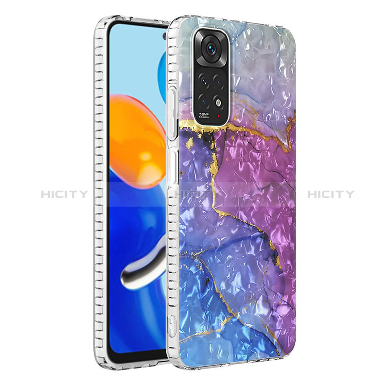 Coque Silicone Motif Fantaisie Souple Couleur Unie Etui Housse Y04B pour Xiaomi Redmi Note 11 4G (2022) Violet Plus