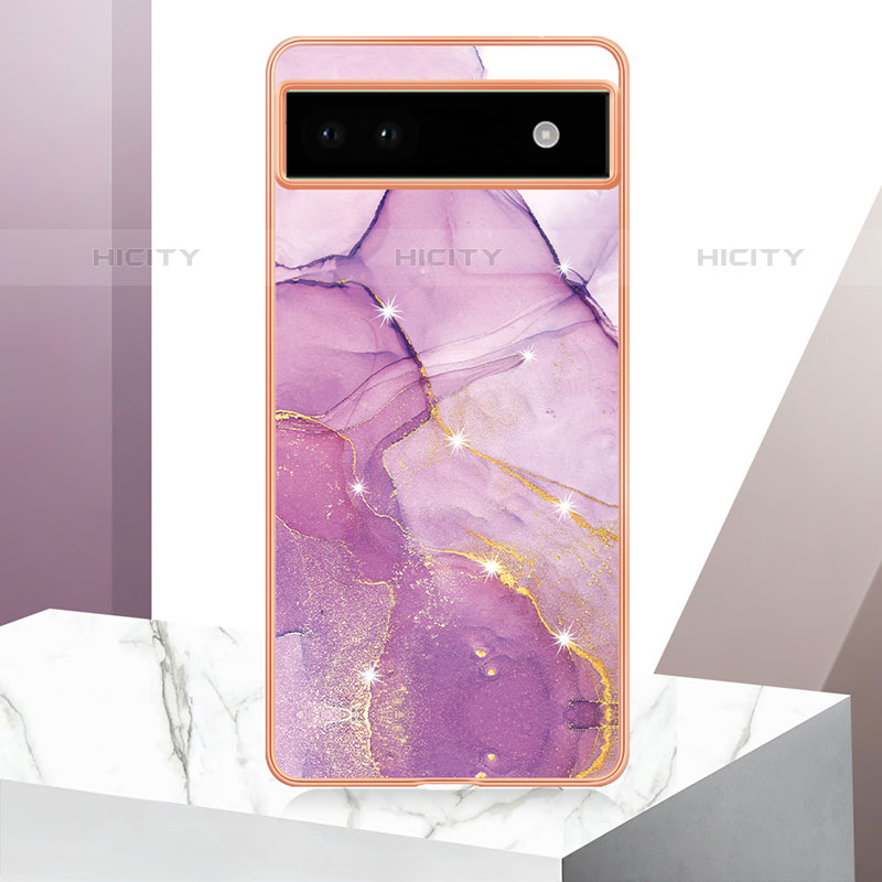 Coque Silicone Motif Fantaisie Souple Couleur Unie Etui Housse Y05B pour Google Pixel 6a 5G Violet Clair Plus