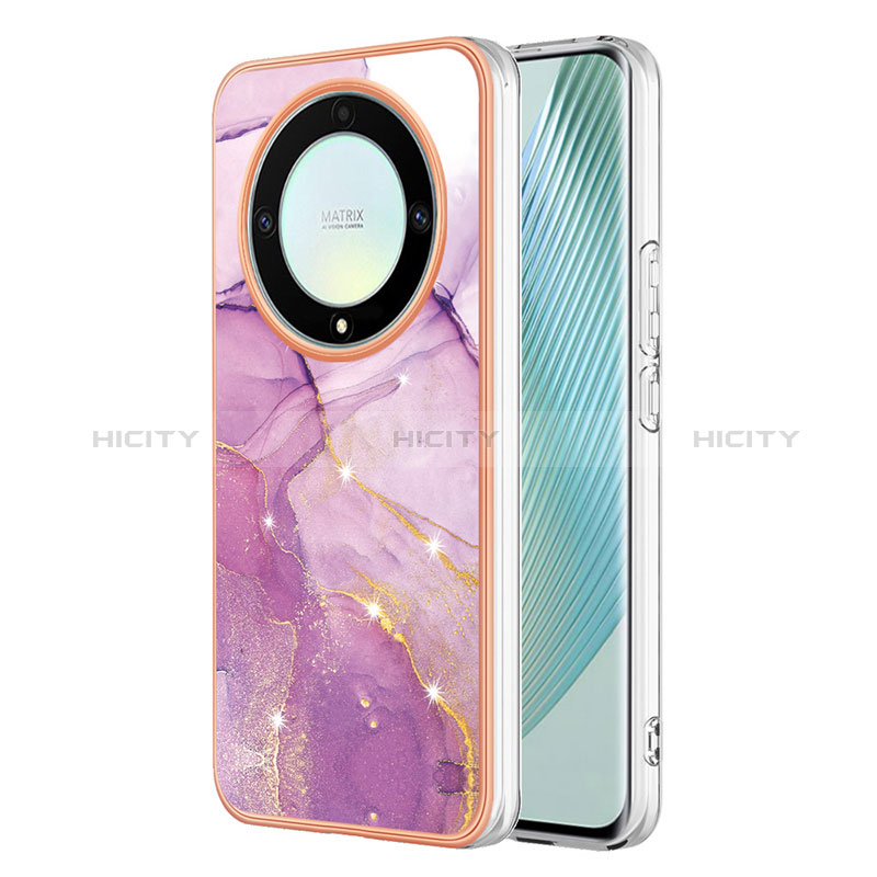 Coque Silicone Motif Fantaisie Souple Couleur Unie Etui Housse Y05B pour Huawei Honor Magic5 Lite 5G Violet Clair Plus