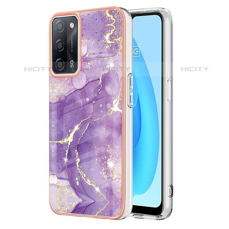 Coque Silicone Motif Fantaisie Souple Couleur Unie Etui Housse Y05B pour Oppo A53s 5G Violet Plus