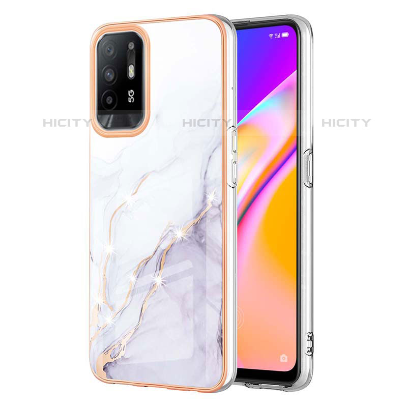 Coque Silicone Motif Fantaisie Souple Couleur Unie Etui Housse Y05B pour Oppo A95 5G Blanc Plus