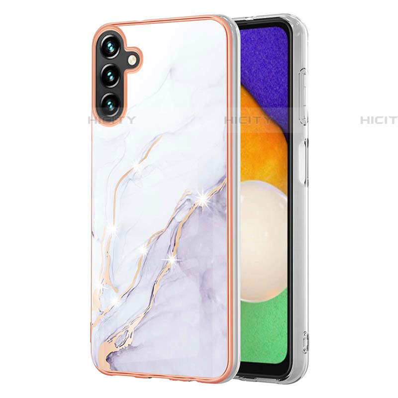 Coque Silicone Motif Fantaisie Souple Couleur Unie Etui Housse Y05B pour Samsung Galaxy A04s Blanc Plus