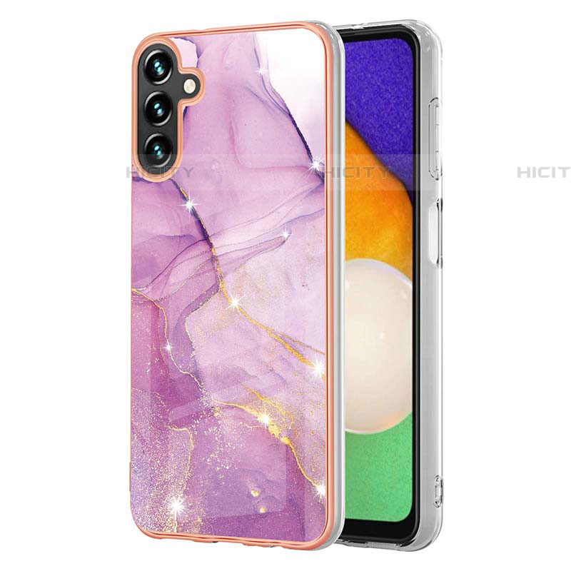 Coque Silicone Motif Fantaisie Souple Couleur Unie Etui Housse Y05B pour Samsung Galaxy A04s Violet Clair Plus