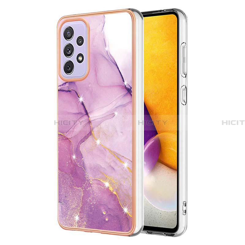 Coque Silicone Motif Fantaisie Souple Couleur Unie Etui Housse Y05B pour Samsung Galaxy A13 4G Violet Clair Plus