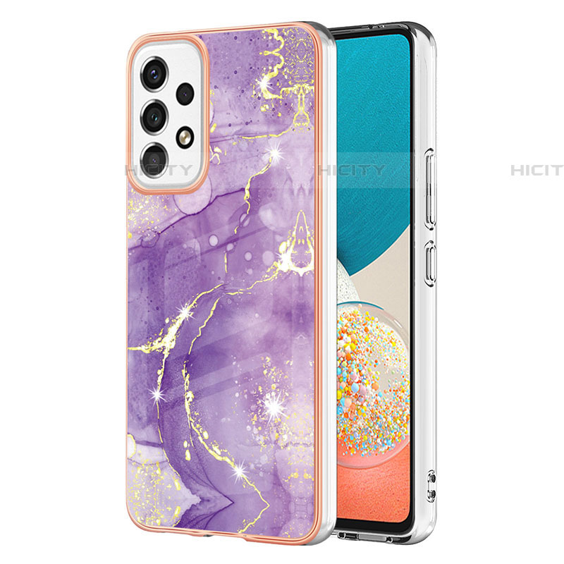 Coque Silicone Motif Fantaisie Souple Couleur Unie Etui Housse Y05B pour Samsung Galaxy A53 5G Violet Plus