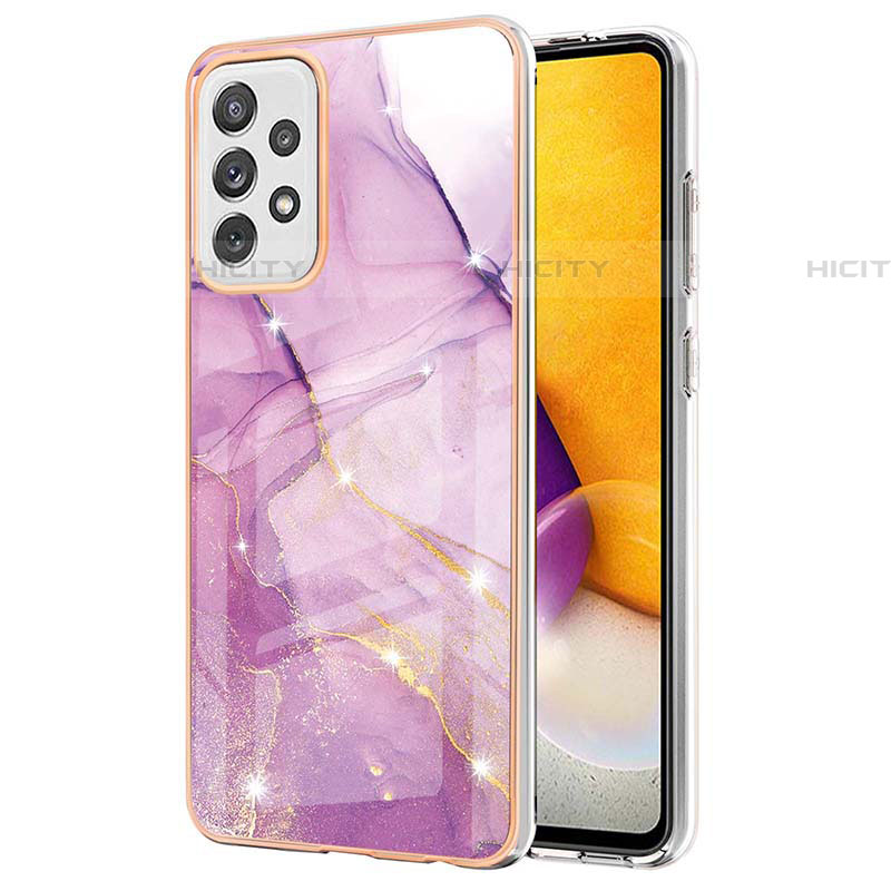 Coque Silicone Motif Fantaisie Souple Couleur Unie Etui Housse Y05B pour Samsung Galaxy A72 5G Violet Clair Plus