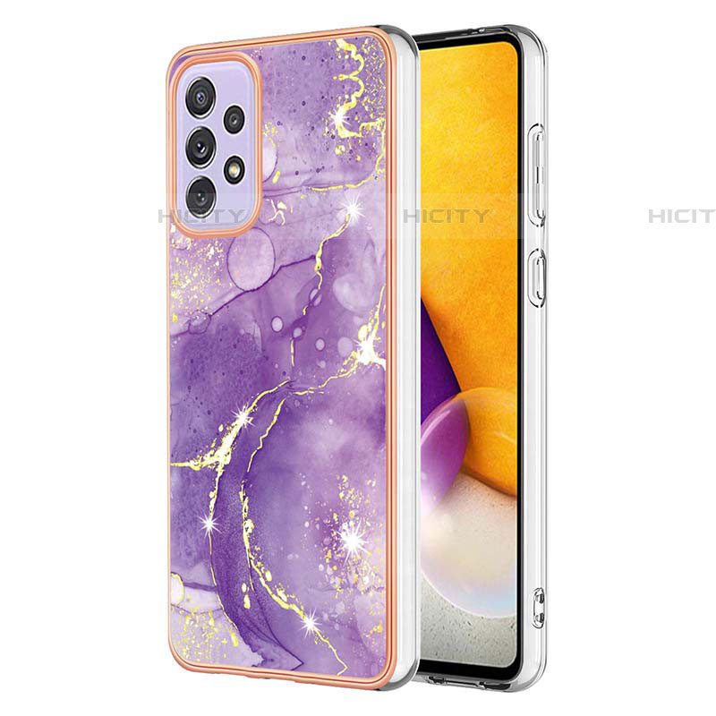 Coque Silicone Motif Fantaisie Souple Couleur Unie Etui Housse Y05B pour Samsung Galaxy A73 5G Violet Plus