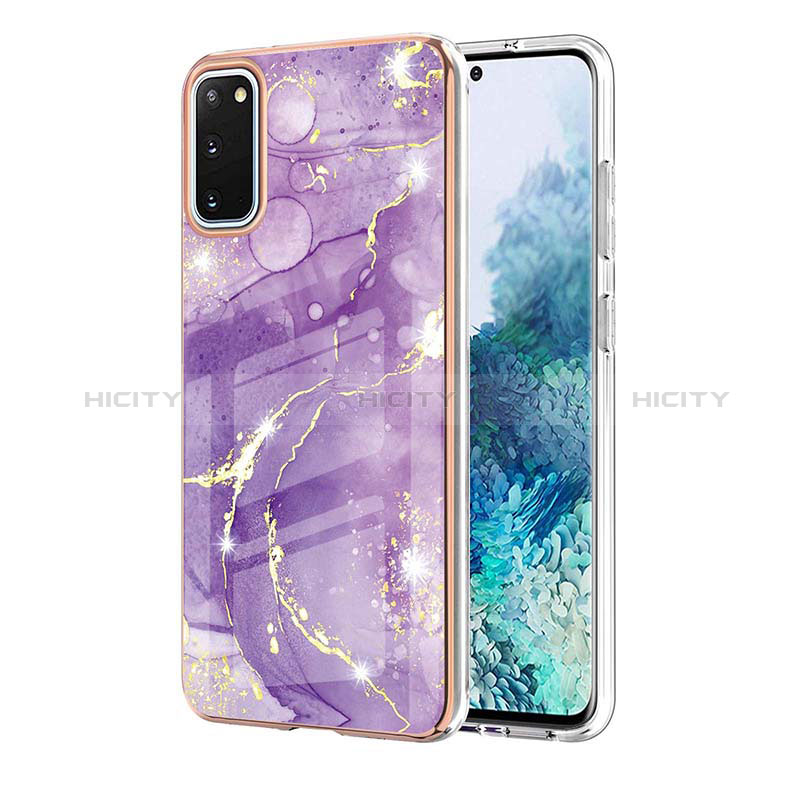 Coque Silicone Motif Fantaisie Souple Couleur Unie Etui Housse Y05B pour Samsung Galaxy S20 5G Violet Plus