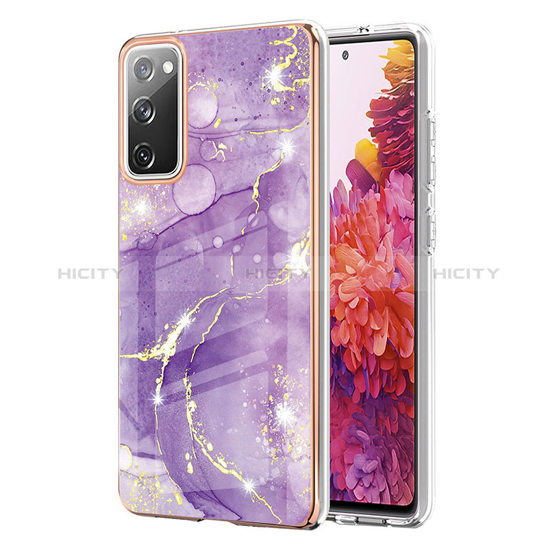 Coque Silicone Motif Fantaisie Souple Couleur Unie Etui Housse Y05B pour Samsung Galaxy S20 FE 4G Violet Plus