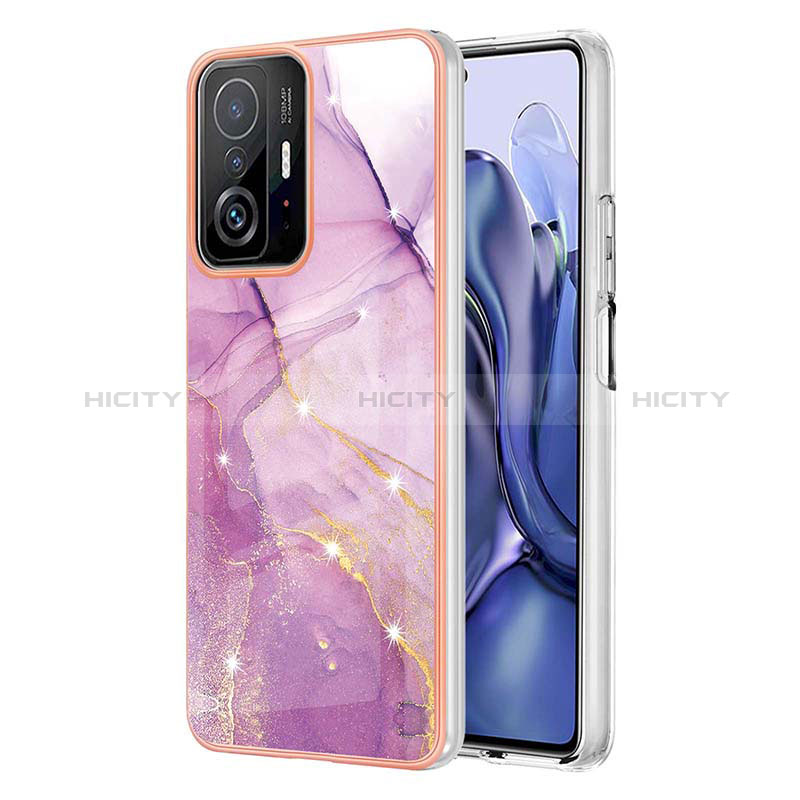 Coque Silicone Motif Fantaisie Souple Couleur Unie Etui Housse Y05B pour Xiaomi Mi 11T Pro 5G Violet Clair Plus