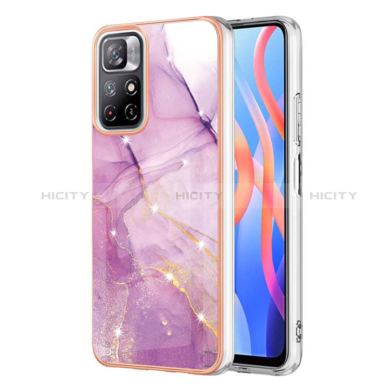 Coque Silicone Motif Fantaisie Souple Couleur Unie Etui Housse Y05B pour Xiaomi Poco M4 Pro 5G Violet Clair Plus